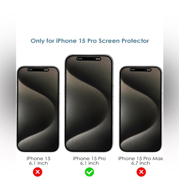 iPhone 15 pro screen protector, camera lens protector, tempered glass - Picture 7 of 13